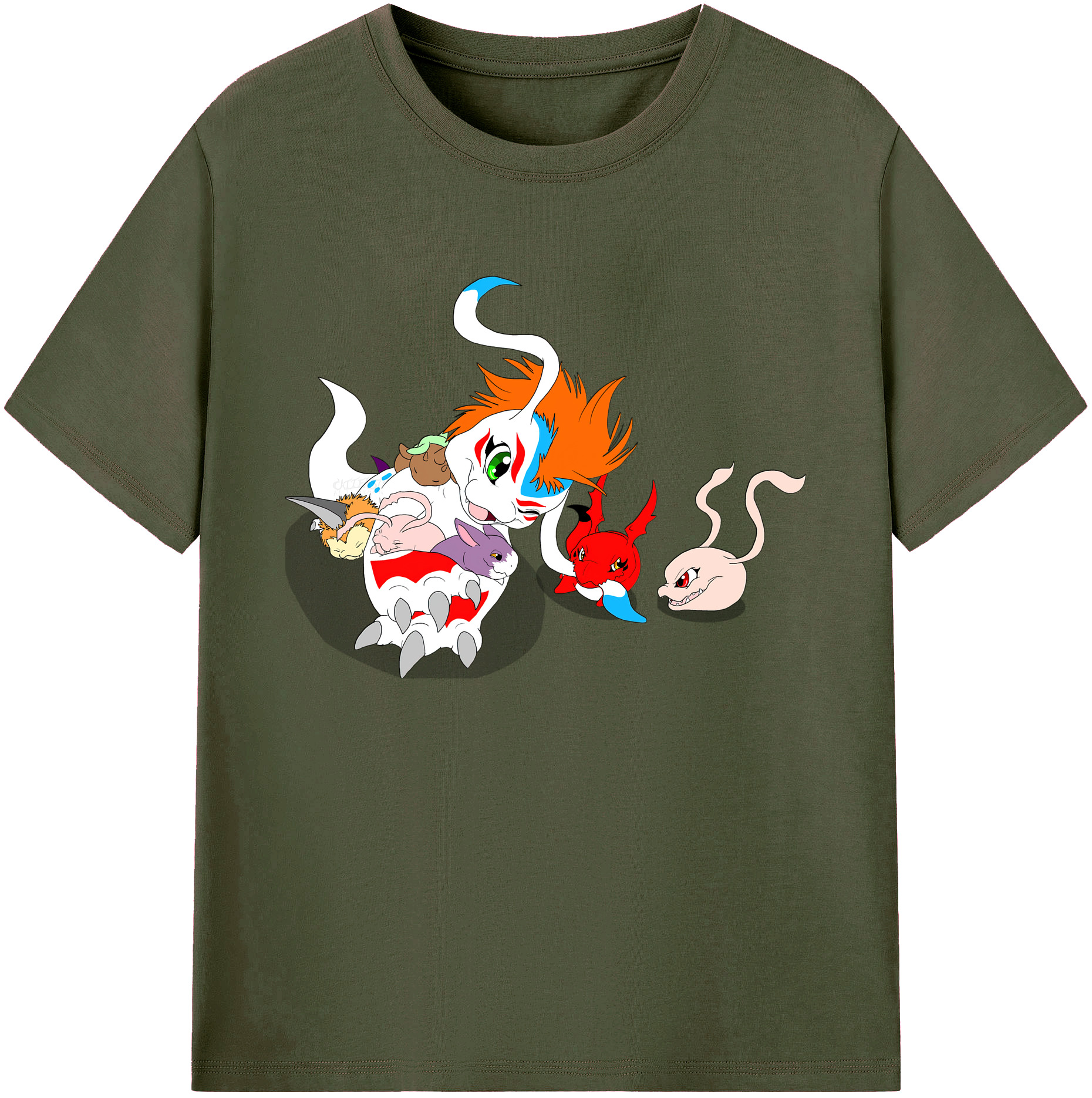 （画像用） Digimon デジタルモンスター/デジモン 綿100％ メンズ半袖Tシャツ｜肌触りやわらか＆通気性
